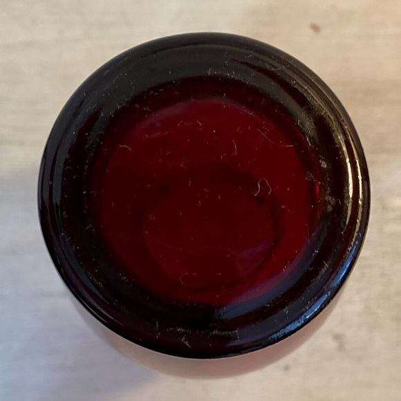 Vintage Deep Ruby Red Hand Blown Art Glass Floral Vase Anchor Hocking  6.5 - Picture 6 of 8